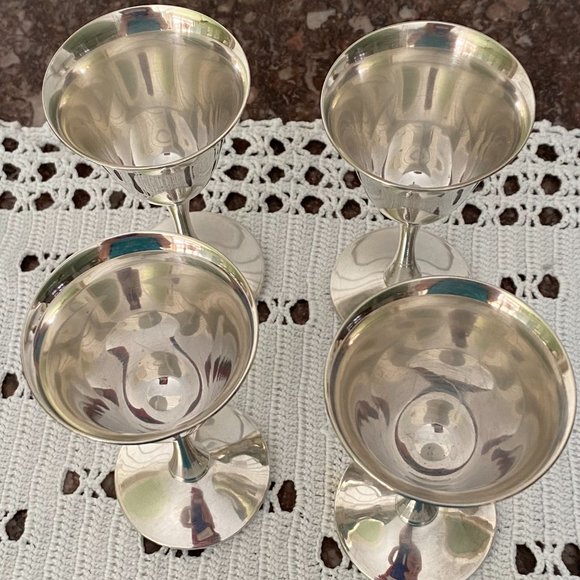 Set of 4 Valero Silver Plated Stemware, Cordial Cups, Made in Spain - Picture 3 of 16